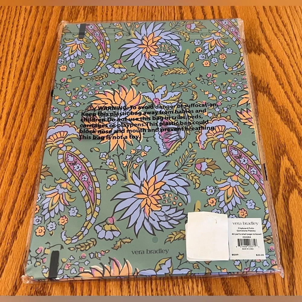 Vera Bradley Clipboard Folio in Gemstone Paisley NWT